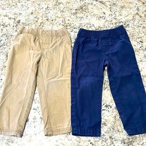 Set of 2 Dress Pants Toddler 2T Khaki and Navy Carter Brand